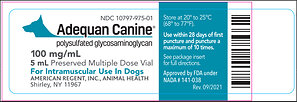American Regent, Inc. Animal Health Issues Nationwide Recall of two lots of Adequan® Canine and two lots of Adequan® i.m. due to visible glass fiber material in the product